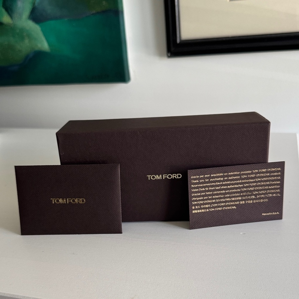 Tom Ford Brown Storage Gift Box for Eyewear & Authentication Card with Envelope